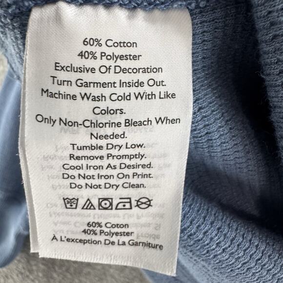 Eddie Bauer Sweater Mens M Blue Ultrasoft Thermal Henley Waffle Crew Neck L/S - Picture 11 of 12